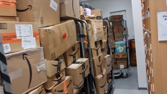 The Rhine Ordnance Barracks post office received more than 150 packages of donations a day for several days addressed to the USO in support of Operation Allies Refuge.