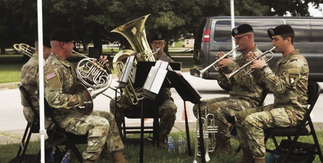 The 101st Airborne Division (Air Assault) Band performs music from the “Star Wars” franchise Sept. 16 during the grand reopening of the Robert F. Sink Memorial Library. Renovations include new paving, carpeting, shelves and expanded children’s room.