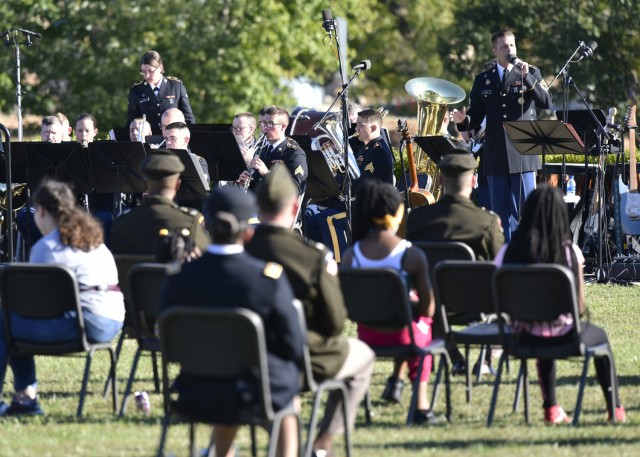 The 399th Army Band held a 45-minute remembrance concert at the Gold Star event, featuring America-themed songs and pieces performed by both the 399th orchestra and their rock band, the Rough Riders.