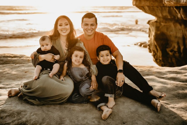 Cpt. Adrian Sanchez with his wife, Monique, and their three children. | Photo provided by Adrian Sanchez.