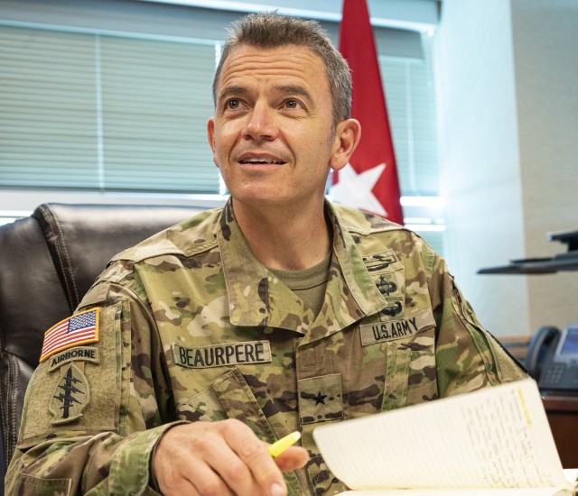 Brig. Gen. Guillaume “Will” Beaurpere, U.S. Army Space and Missile Defense Command deputy commanding general for operations, assumed his duties in July. Having never previously worked directly with the command, he said the USASMDC family has made him feel at home while he helps lead the command into the future. (U.S. Army photo)