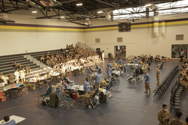 Army ROTC cadets donate blood with the Armed Services Blood Program (ASBP) on 11 August 2021. The ASBP held 12 blood drives throughout the summer during U.S. Army Cadet Command Cadet Summer Training at Fort Knox, Kentucky. Thousands of pints were...