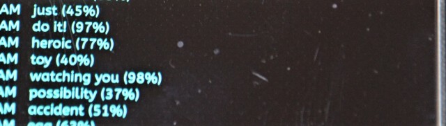 A screen capture of a “talk to text” app used by the paranormal investigators to track electronic voice impulses while at historic Quarters One on Rock Island Arsenal, Illinois. In response to the question of if the spirit could see them, the...