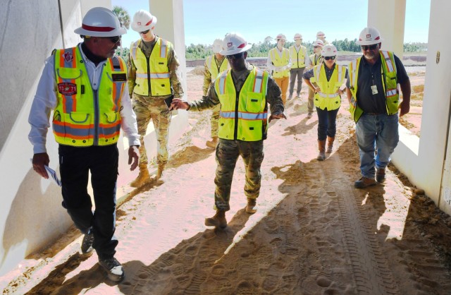 Brig. Gen. Jason Kelly, USACE South Atlantic Division Commander, tours the site of the new Child Development Center with other USACE personnel at Tyndall Air Force Base, Fla. on Sep. 27, 2021. The Child Development Center is one of 44 projects...