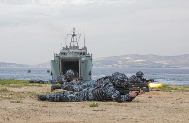 Croatian Armed Forces demonstrate land and sea capabilities to an international audience of defense leaders at the Adriatic Sea Defense and Aerospace exhibition in Split, Croatia, Sept. 29, 2021. The U.S. Army participated in the exhibition,...