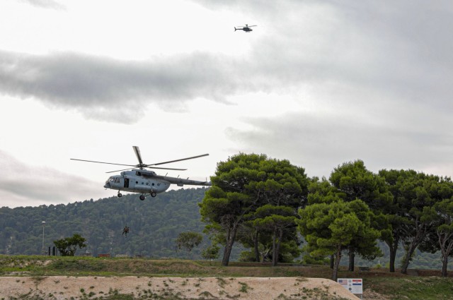 Croatian Armed Forces demonstrate air capabilities to an international audience of defense leaders at the Adriatic Sea Defense and Aerospace exhibition in Split, Croatia, Sept. 29, 2021. Within the past five years, the U.S. has transferred 16...