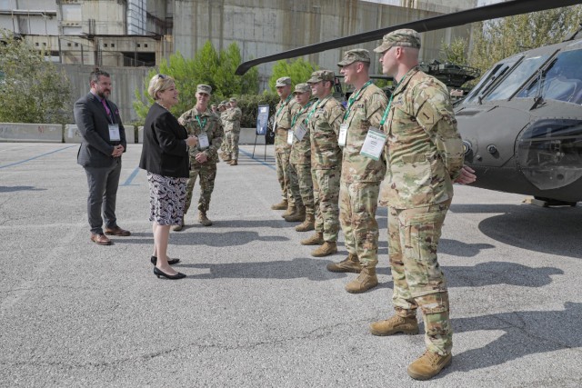 Heidi Grant, the director of the Defense Security Cooperation Agency recognizes members of 3rd Assault Helicopter Battalion, 1st Aviation Regiment, 1st Combat Aviation Brigade, 1st Infantry Division, for their strategic participation in the...
