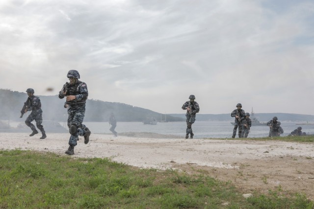 Croatian Armed Forces demonstrate land capabilities to an international audience of defense leaders at the Adriatic Sea Defense and Aerospace  exhibition in Split, Croatia, Sept. 29, 2021. The U.S. Army participated in the exhibition, showcasing...