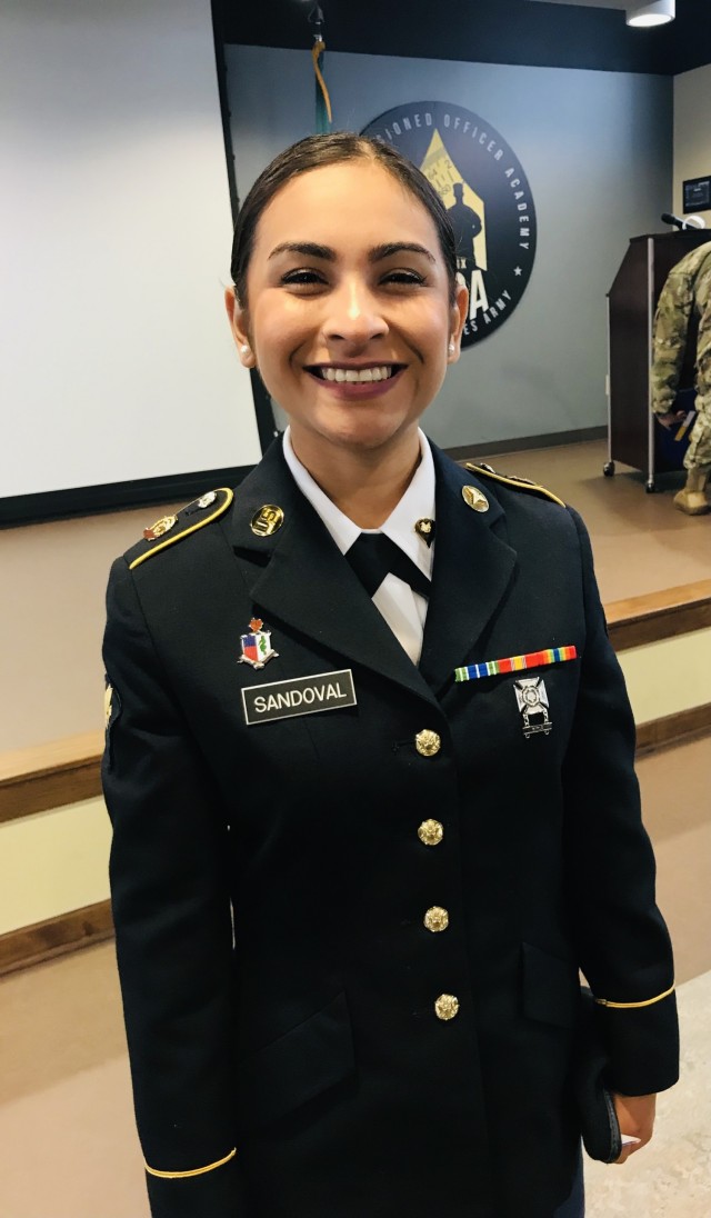 Lissette Sandoval is pictured here before her Basic Leader Course (BLC) graduation in 2019. BLC is the first leadership course Non-commissioned Officers attend. Sandoval attended BLC at Fort Dix and was the youngest graduate in her class. | Photo provided by Lissette Sandoval.