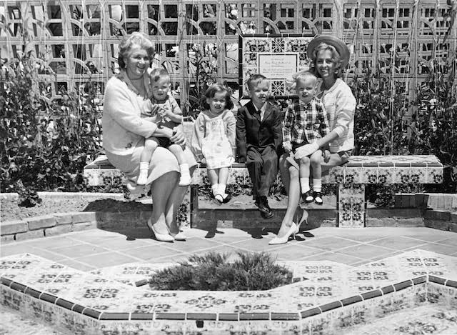 The De Amaral family at the dedication of the fountain memorialized for Maj. Frank De Amaral Jr in 1966. 