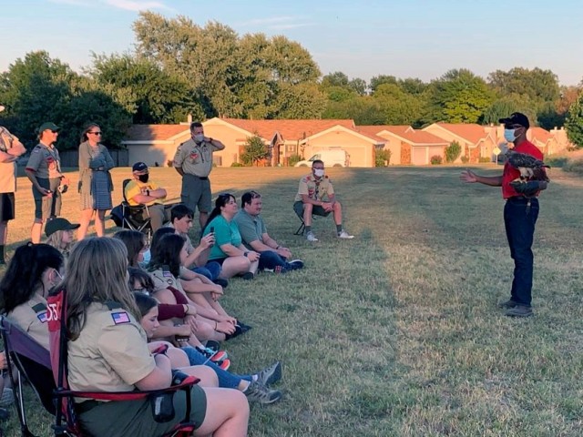 Tulsa District Corps of Engineer knowledge management specialist and general falconer, Greg Thompson met with a Tulsa BSA all-girl troop 918 this week to share the art of falconry.  The group of scouts was treated to a presentation by Thompson and...