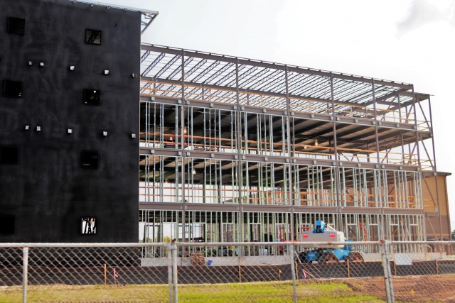 Infrastructure work is shown Sept. 9, 2021, in the 1600 block of the cantonment area at Fort McCoy, Wis., for a second transient-training troops barracks project. The second barracks $18.8 million barracks project was awarded to L.C. Black...