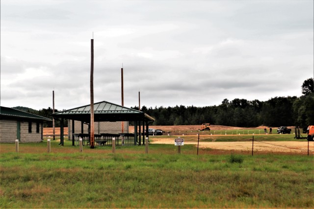 Completed berm work is shown Sept. 13, 2021, at Range 102 on South Post at Fort McCoy, Wis. Between Army engineer Soldiers working on the area as part of a troop project and members of the Fort McCoy Directorate of Plans, Training, Mobilization...