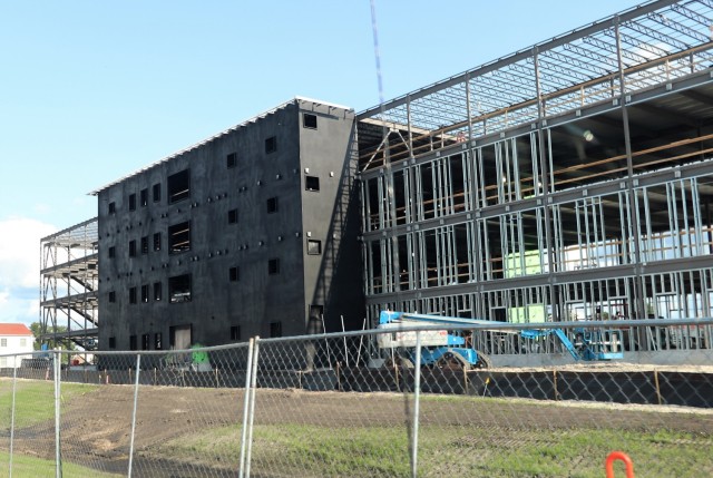 Infrastructure work is shown Sept. 9, 2021, in the 1600 block of the cantonment area at Fort McCoy, Wis., for a second transient-training troops barracks project. The second barracks $18.8 million barracks project was awarded to L.C. Black...