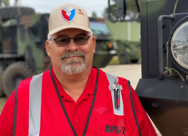 Scott Schneider is a quality assurance specialist at the Zutendaal Army Prepositioned Stock-2 worksite, Army Field Support Battalion Benelux, 405th Army Field Support Brigade. He said safety is always their first priority at the APS-2 worksite.