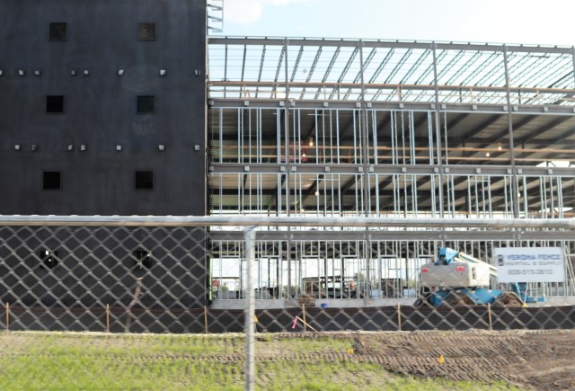 Infrastructure work is shown Sept. 9, 2021, in the 1600 block of the cantonment area at Fort McCoy, Wis., for a second transient-training troops barracks project. The second barracks $18.8 million barracks project was awarded to L.C. Black...