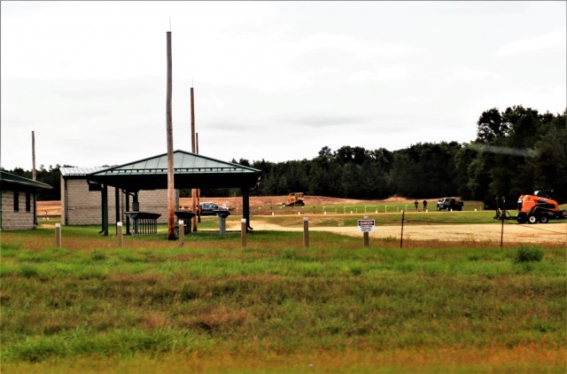 Completed berm work is shown Sept. 13, 2021, at Range 102 on South Post at Fort McCoy, Wis. Between Army engineer Soldiers working on the area as part of a troop project and members of the Fort McCoy Directorate of Plans, Training, Mobilization...