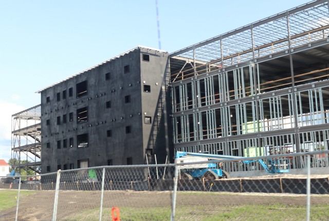 Infrastructure work is shown Sept. 9, 2021, in the 1600 block of the cantonment area at Fort McCoy, Wis., for a second transient-training troops barracks project. The second barracks $18.8 million barracks project was awarded to L.C. Black...