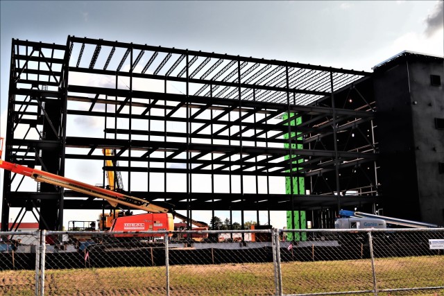 Infrastructure work is shown Sept. 9, 2021, in the 1600 block of the cantonment area at Fort McCoy, Wis., for a second transient-training troops barracks project. The second barracks $18.8 million barracks project was awarded to L.C. Black...