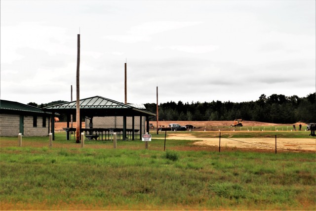 Completed berm work is shown Sept. 13, 2021, at Range 102 on South Post at Fort McCoy, Wis. Between Army engineer Soldiers working on the area as part of a troop project and members of the Fort McCoy Directorate of Plans, Training, Mobilization...