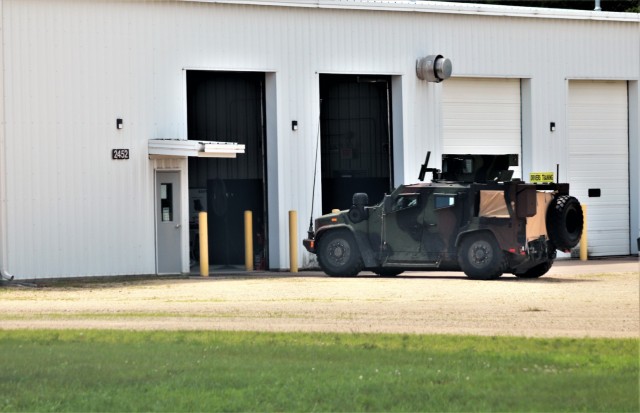 Personnel drive a Joint Light Tactical Vehicle (JLTV) through the cantonment area July 1, 2021, at Fort McCoy, Wis. The JLTV family of vehicles is designed to restore payload and performance that were traded from light tactical vehicles to add...