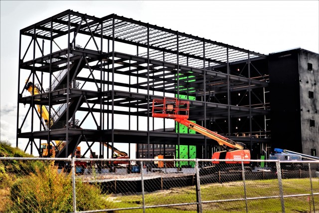 Infrastructure work is shown Sept. 9, 2021, in the 1600 block of the cantonment area at Fort McCoy, Wis., for a second transient-training troops barracks project. The second barracks $18.8 million barracks project was awarded to L.C. Black...