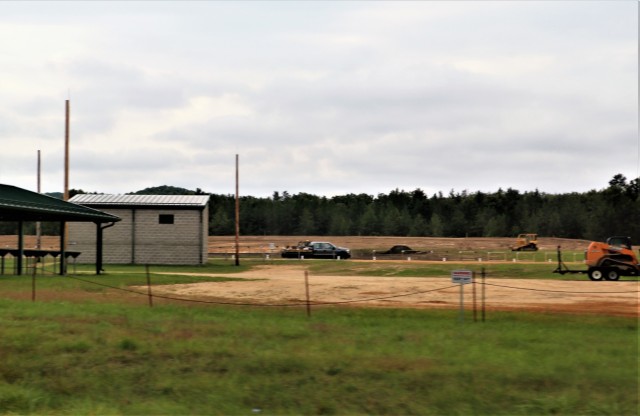 Completed berm work is shown Sept. 13, 2021, at Range 102 on South Post at Fort McCoy, Wis. Between Army engineer Soldiers working on the area as part of a troop project and members of the Fort McCoy Directorate of Plans, Training, Mobilization...
