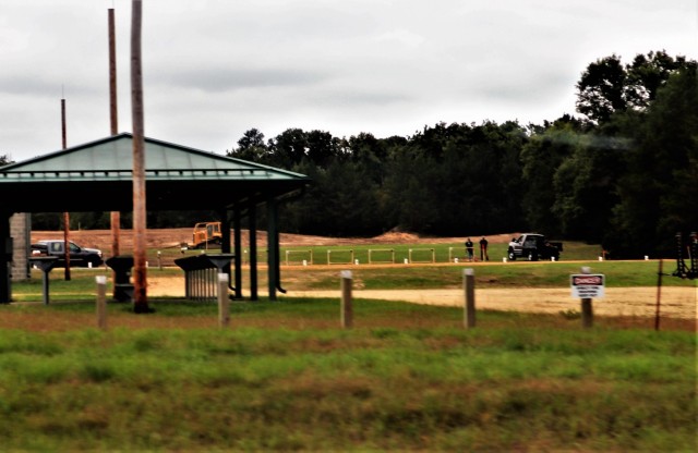 Completed berm work is shown Sept. 13, 2021, at Range 102 on South Post at Fort McCoy, Wis. Between Army engineer Soldiers working on the area as part of a troop project and members of the Fort McCoy Directorate of Plans, Training, Mobilization...