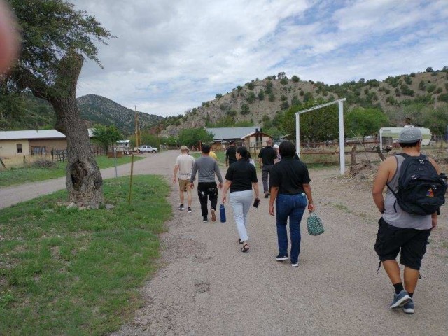 A group from the Fort Bliss Soldier Recovery Unit (SRU) in Texas crossed the border into New Mexico to explore a ghost town this summer. (Photo via Mark Gaddy)