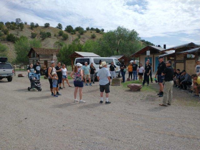 A group from the Fort Bliss Soldier Recovery Unit (SRU) in Texas crossed the border into New Mexico to explore a ghost town this summer. (Photo via Mark Gaddy)