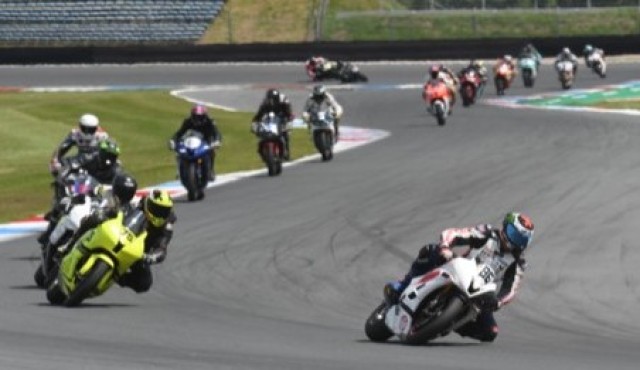 &#34;Reese&#34; Evans in the lead during a race in the Netherlands earlier in 2021.