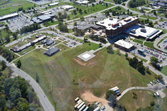 A view from above taken in 2020 of the current General Leonard Wood Army Hospital.