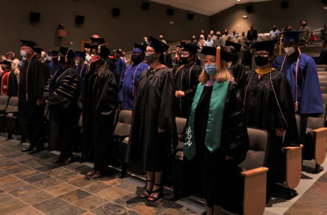 The Fort Knox 5th annual all-schools college graduation ceremony honoring 51 recent graduates was held in Waybur Theater Oct. 15, 2021.