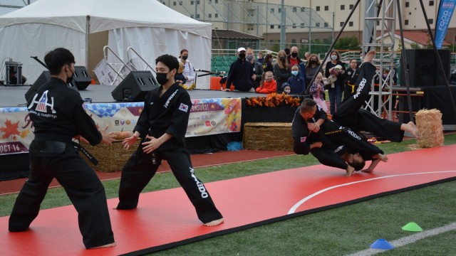 Hapkido at Humphreys martial artists perform a fight demonstration for the Camp Humphreys community during the Humphreys Festival Oct. 16, 2021. Service members, Families and community members gathered together to celebrate the season through...