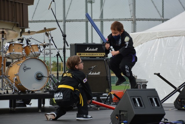 Students from the Child and Youth Services Schools of Knowledge, Inspiration, Exploration and Skills program perform Haidong Gumdo, a Korean sword martial art, for the Camp Humphreys community during the Humphreys Festival Oct. 16, 2021. Service...