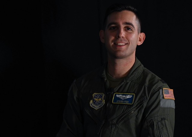 U.S. Air Force Capt. Steven Pizzi, C-17 instructor pilot with the 7th Airlift Squadron, was an aircraft commander during Operation Allies Refuge in August 2021. Pizzi and his crew contributed to the more than 124,000 people and more than five million pounds of cargo airlift from Afghanistan. (U.S. Air Force photo by Senior Airman Zoe Thacker)