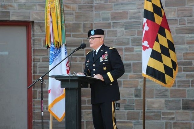 Brig. Gen. Tony McQueen, speaks at the 9/11 joint remembrance ceremony in Frederick, MD, Sept. 10.