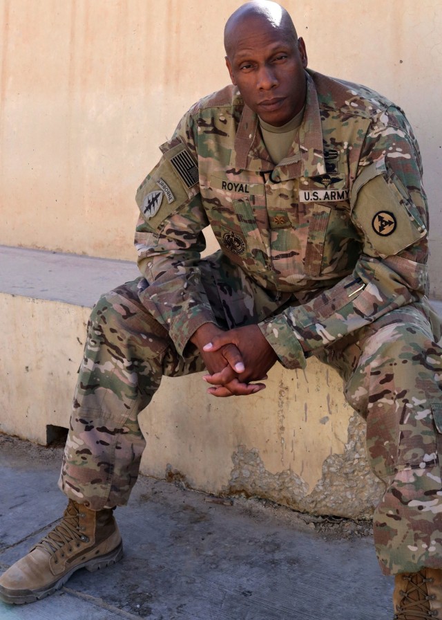 Maj. Christopher Royal, who serves as the command systems integrator at 1st Theater Sustainment Command's operational command post at Camp Arifjan, Kuwait, deployed to Kuwait three decades ago as a 19-year-old paratrooper in the 1st Battalion, 39th Field Artillery Regiment, then part of the 82nd Division. The major deployed to Kuwait in August with the Fort Bragg, North Carolina, based 3rd Expeditionary Sustainment Command, whose Soldiers are staffing the 1st TSC-OCP for a nine-month tour.