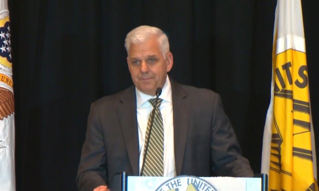 Christopher Lowman, senior official performing the duties of the Army undersecretary, discusses the role Army civilians will play as the Army continues to modernize, during the U.S. Army Annual Meeting and Exposition Oct. 13, 2021. 