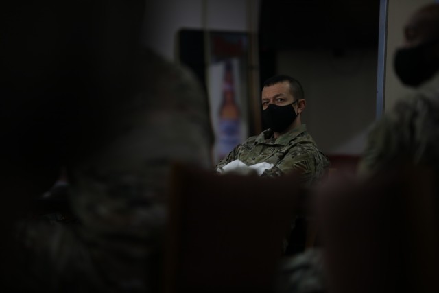 U.S. Army Brig. Gen. Jasper Jeffers, Deputy Commanding General of Maneuver for 3rd Infantry Division, attends a Marne Think Tank meeting, Oct. 19, 2021, on Fort Stewart, Georgia. The Marne Think Tank provides education opportunities to Soldiers,...