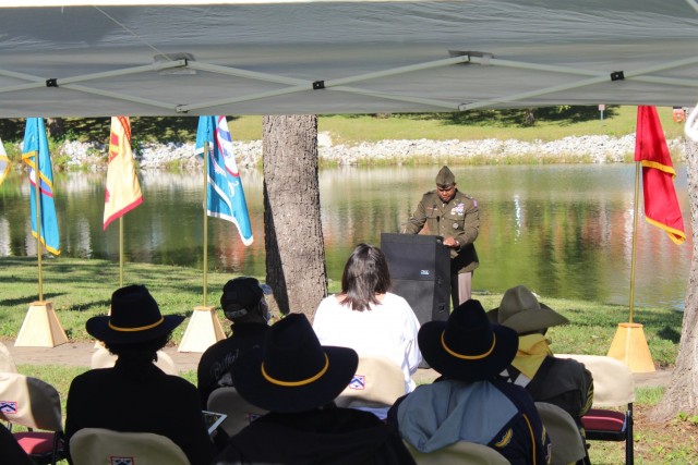 Col. Kelvin Swint was the guest speaker at the 555th Smokejumpers Memorial on Wednesday, Oct. 13. Swint closed his speech by quoting Smokejumper 1st Sgt. Walter Morris, &#34;What we proved is that the color of the man has nothing to do with his abilities.&#34;