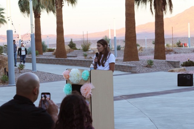 Capt. Tiffany Mendez, a registered nurse with Weed Army Community Hospital’s Medical-Surgical Ward and Post Anesthesia Care Unit, speaks during the hospital’s Light the Night: Pregnancy and Infant Loss Remembrance event October 15, at Weed ACH...