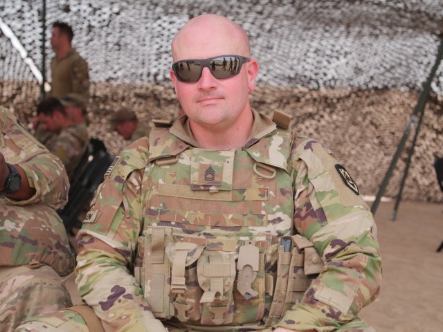 The 111th TEB has Soldiers serving in seven countries across the Central Command (CENTCOM) Area of Operations (AO). But for one TEB Soldier, Sgt. 1st Class Casey Phalen, a survey and design Noncommissioned Officer, his time has been split between three countries so far while facing a different assignment at each location. 

And movement to a fourth location is coming soon: Iraq.