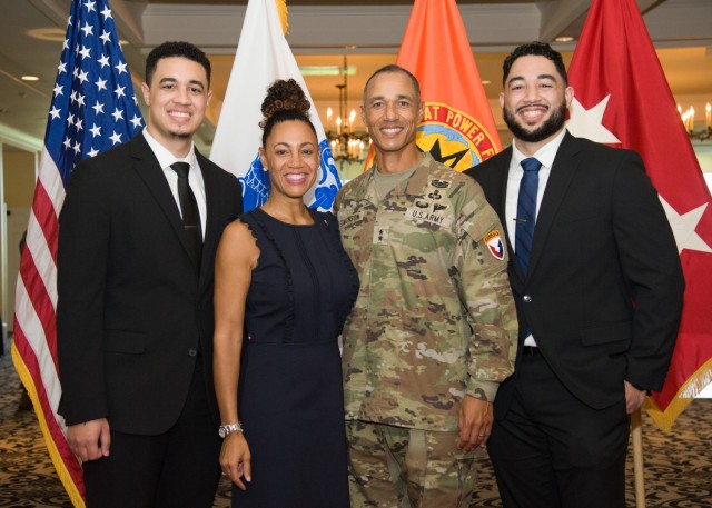 The Edmonson Family pictured together at Maj. Gen. Edmonson&#39;s assumption of command at Aberdeen Proving Ground, Maryland. Robert Edmonson III, his eldest son, took a DNA test to learn more about his family ancestry and found his father&#39;s biological family that were also a military family. 