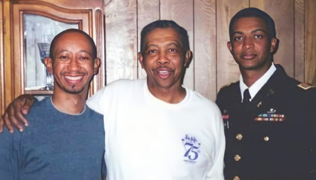 Brian Jackson, Edward Jackson and Col. Eric Jackson pictured together for a family event. Edward Jackson always shared the knowledge with his sons that they had a third brother. When he passed in 2007, they took up the search to connect, not knowing that Col. Jackson had served alongside his unknown-brother in the 82nd Airborne Division.