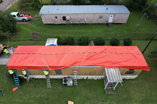 The U.S. Army Corps of Engineers, in cooperation with the Federal Emergency Management Agency and the state of Louisiana, recently launched a pilot program to explore temporary roofing options for homes that may otherwise have been disqualified from the USACE Operation Blue Roof program.

The pilot program, also known as Roof Wrap, focuses on using shrink wrap materials that are installed under the roof via furring strips. The strips are typically nailed to the fascia or soffit depending upon the architectural elements of the house. Once the material is secured to the home, a contractor then uses heat to shrink the material and create a water-tight seal over the roof. 
