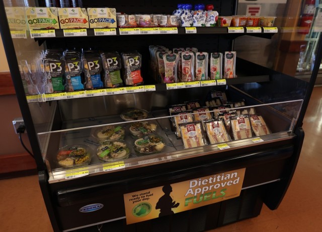 Customers now have the option to grab quick, easy and nutritional snack and meal options from the new Dietitian Approved Fueling Station located near the self-checkout at the Fort Knox Commissary.