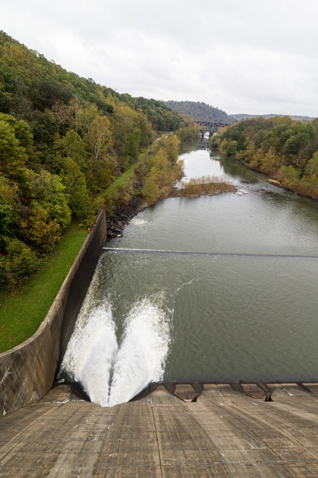 A view of the Conemaugh River from above the dam in Saltsburg, Pennsylvania, Oct. 22, 2021. The Conemaugh River Lake and the Loyalhanna Lake dams, managed by the U.S. Army Corps of Engineers Pittsburgh District, are located within eight miles of...