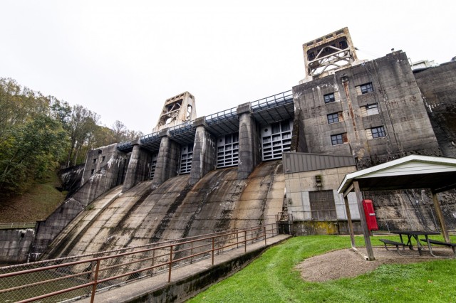 A view of the Loyalhanna Lake dam in Saltsburg, Pennsylvania, Oct. 22, 2021. The Conemaugh River Lake and the Loyalhanna Lake dams, managed by the U.S. Army Corps of Engineers Pittsburgh District, are located within eight miles of each other in...