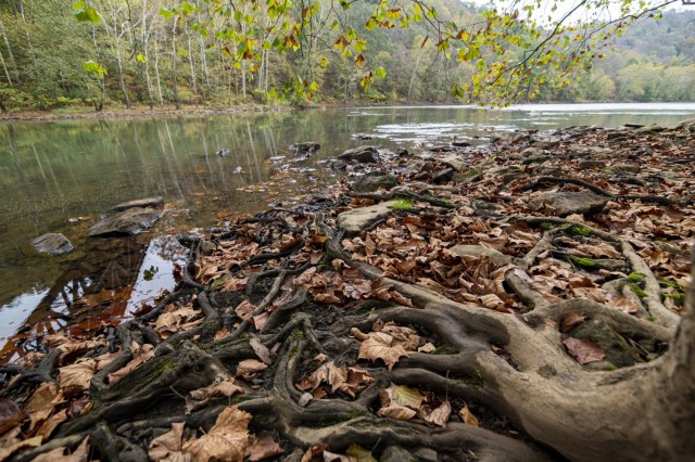 A view of the Conemaugh River downstream from the lake’s dam in Saltsburg, Pennsylvania, Oct. 22, 2021. The Conemaugh River Lake and the Loyalhanna Lake dams, managed by the U.S. Army Corps of Engineers Pittsburgh District, are located within...